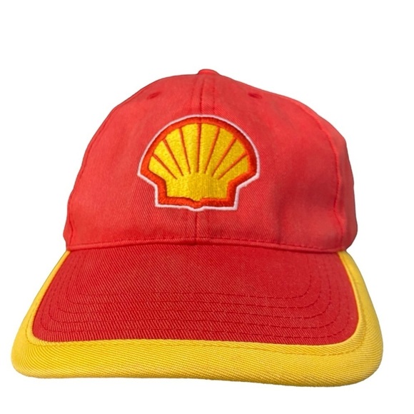 SHELL Gas Station Red Yellow Patch On Front O/S Adjustable Cap Nascar - Picture 1 of 9